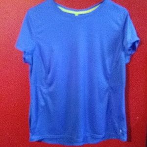 Blue with Neon Yellow Stitching Active Top